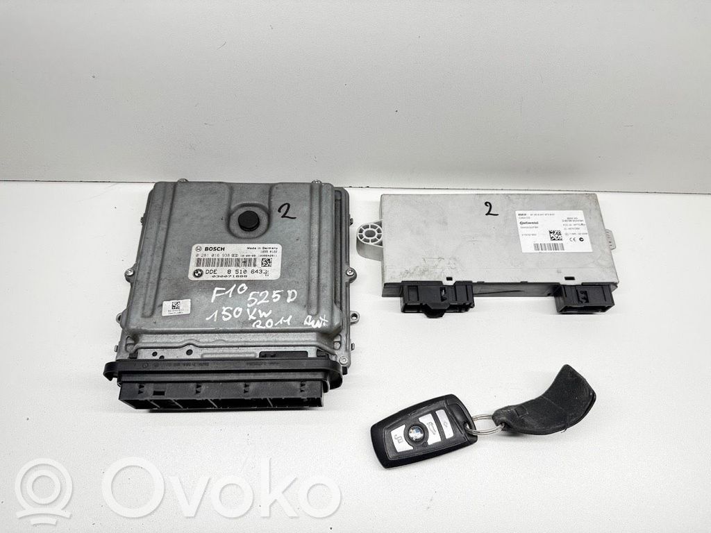 BMW 5 F10 F11 Komputer / Sterownik ECU i komplet kluczy 