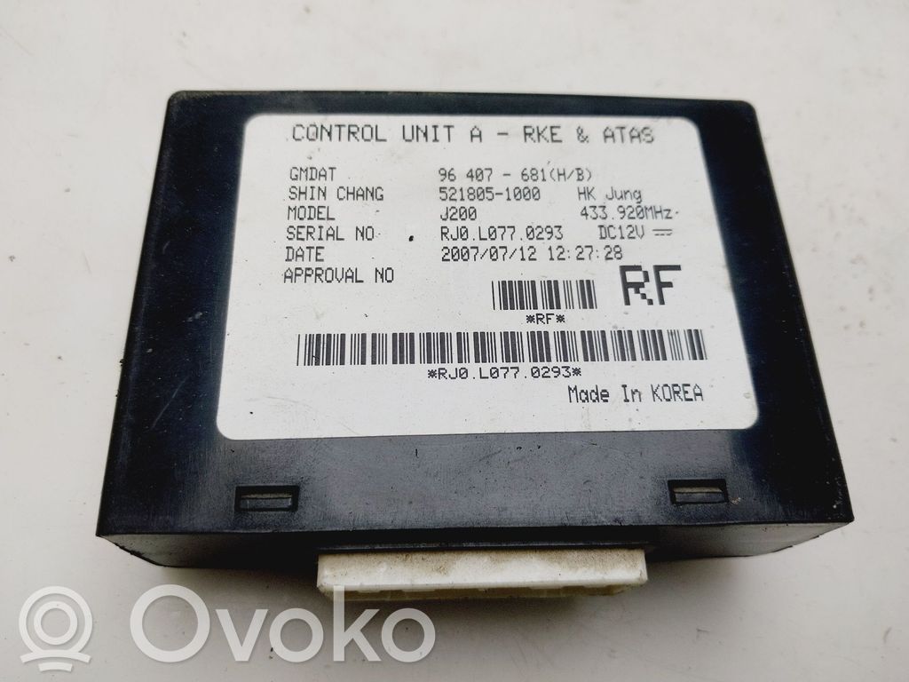 Autres unités de commande / modules   96407681