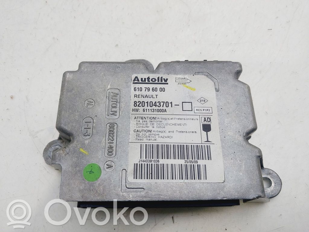 Renault Clio III Module de contrôle airbag 
