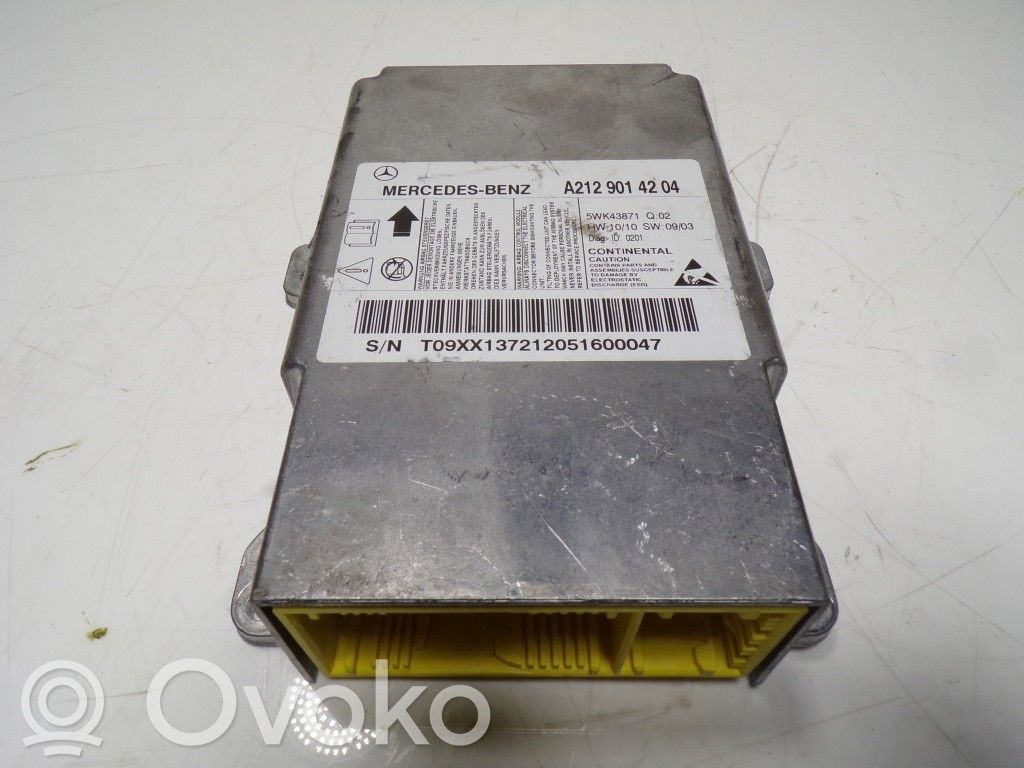 Mercedes-Benz E A207 Centralina/modulo airbag