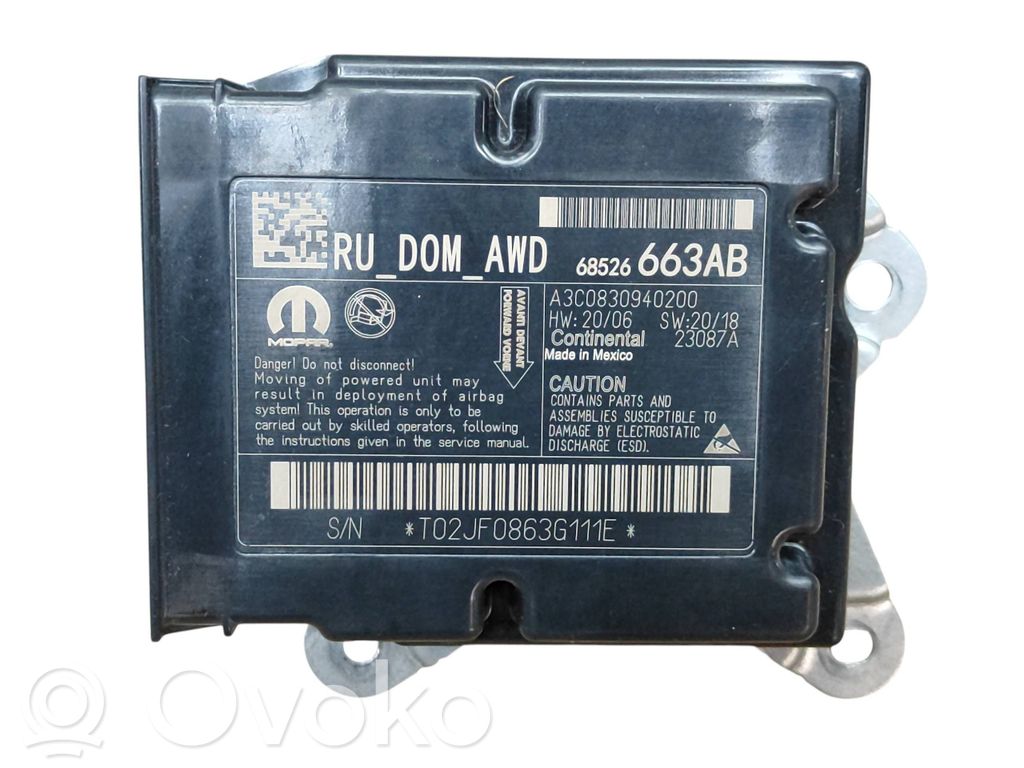 Chrysler Pacifica Unitate/modul de comandă airbaguri 