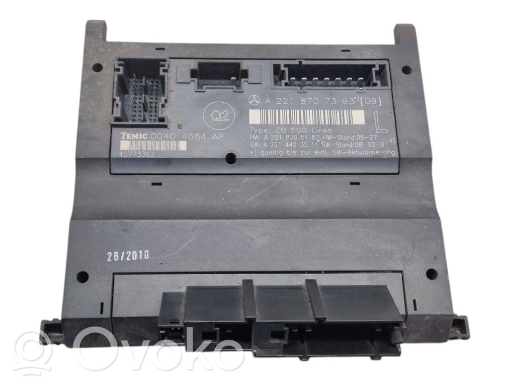 Mercedes-Benz S W221 Module de commande de siège 
