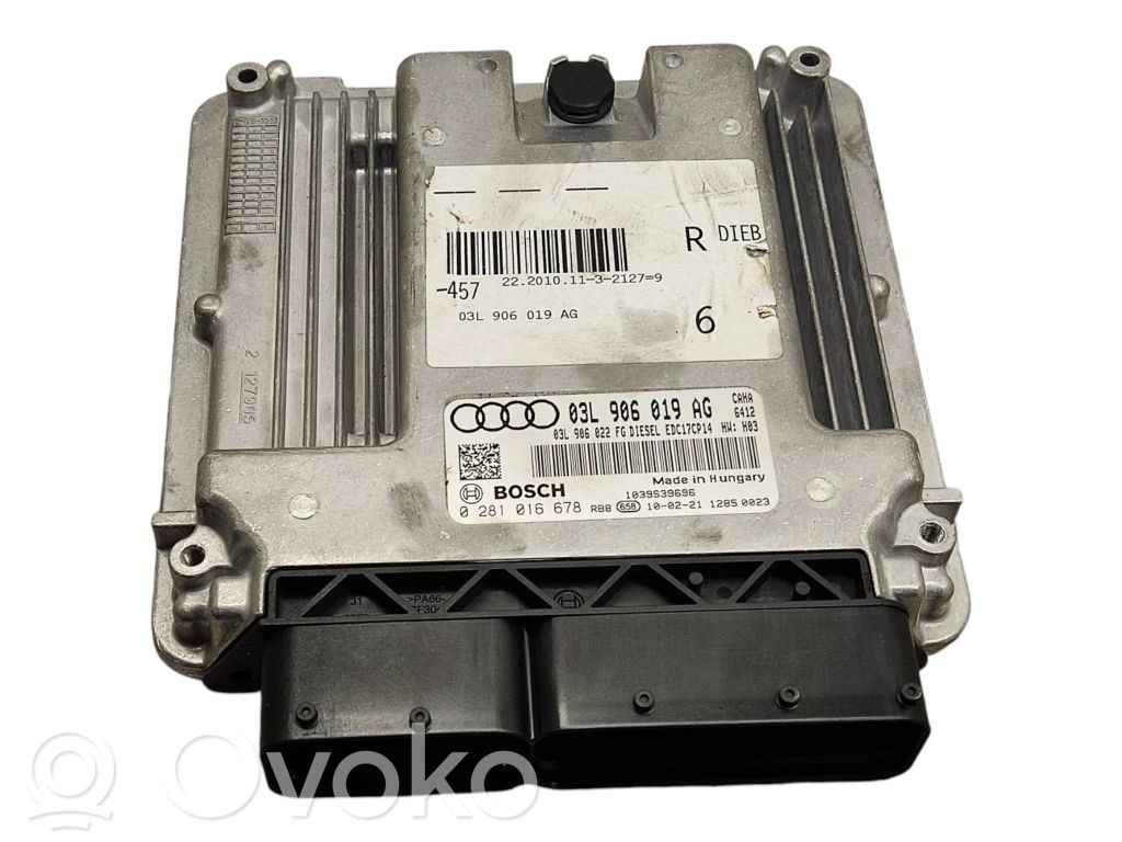 Engine control unit/module   03L906019AG,0281016678,03L906022FG