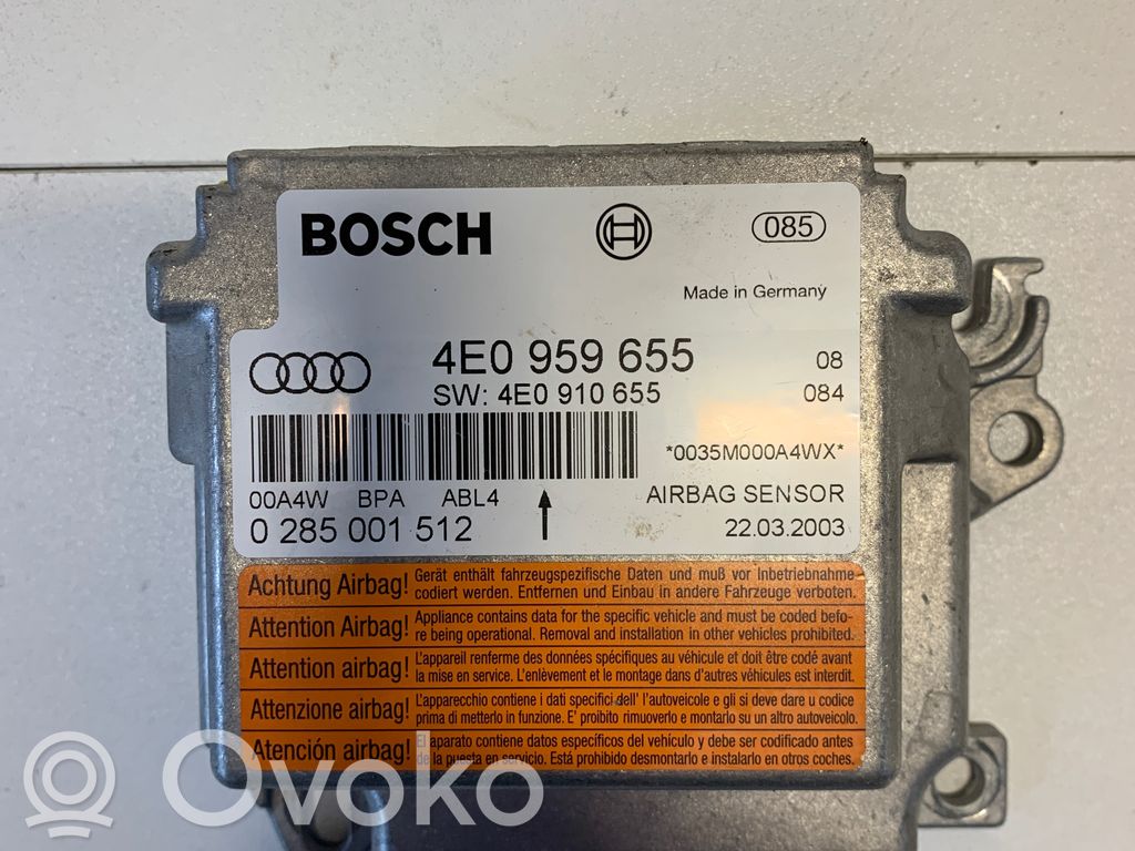 Airbagsteuergerät   4E0959655,0285001512,4E0910655
