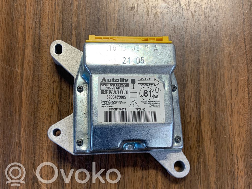 Unidad de control/módulo del Airbag   8200435005,605786000,F150NY40673