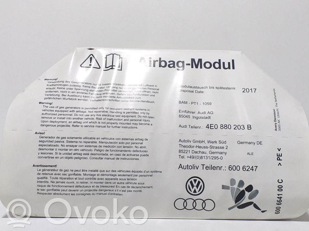 Audi A8 S8 D3 4E Side airbag 
