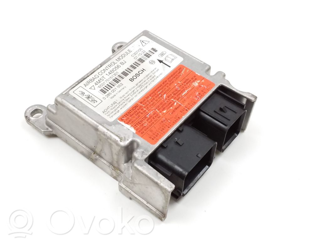 Airbag control unit/module   0285001552,4M5T14B056BJ