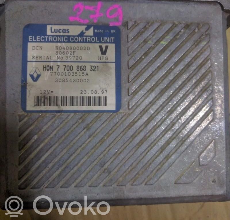 Engine control unit/module ECU   3085430002,7700103515A,HOM7700868321,HOM7700868321LUCAS,LUCAS,R04080002D