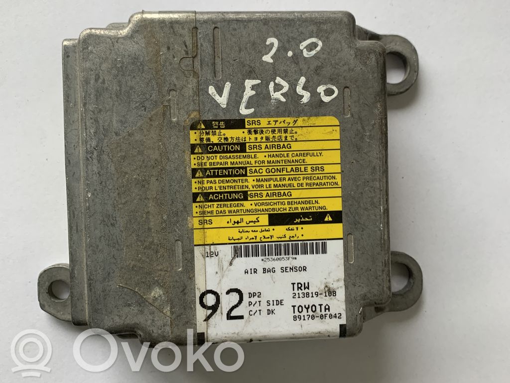 Toyota Corolla Verso AR10 Airbag control unit/module 