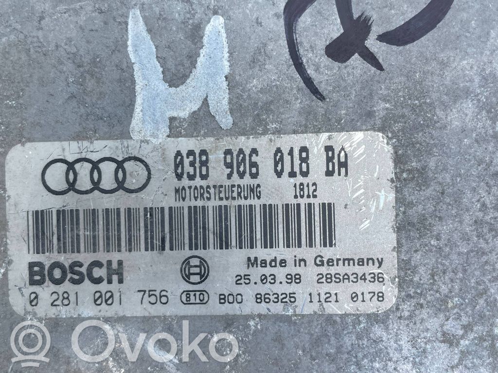 Engine control unit/module   038906018BA,0281001756,28SA3436