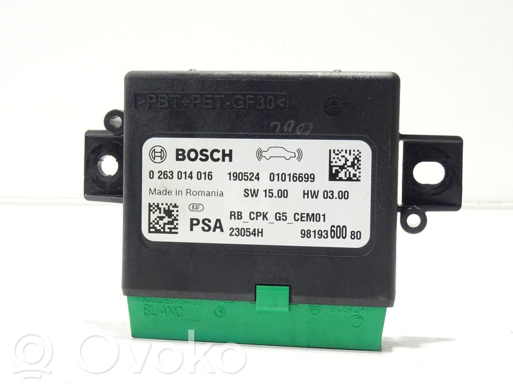 Peugeot 3008 II Unitate/modul de comandă parcare PDC 