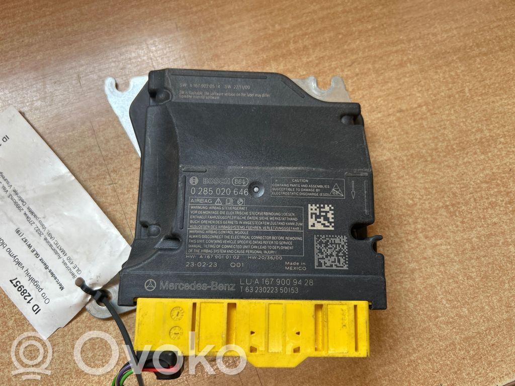 Sterownik / Moduł Airbag   A1679009428