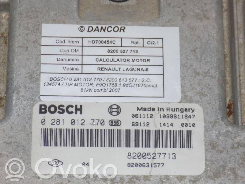 Renault Vel Satis Engine control unit/module 