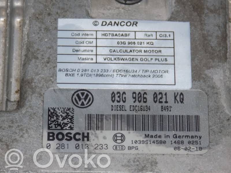 Volkswagen Golf Plus Engine control unit/module 