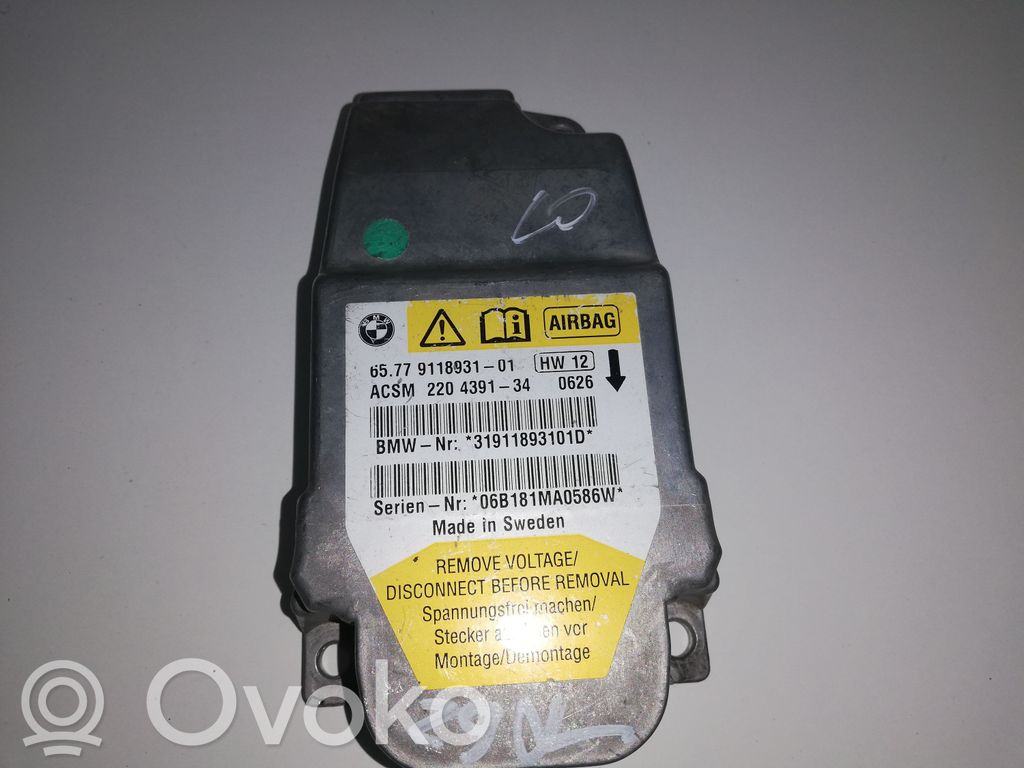 Airbag control unit/module   9118931,9118931,65779118931