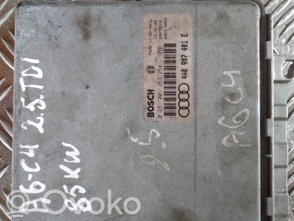 Engine control unit/module   0281001253254,4A0907401E,28RTD510,69234069