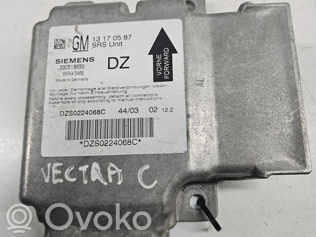 Opel Vectra C Airbag control unit/module 