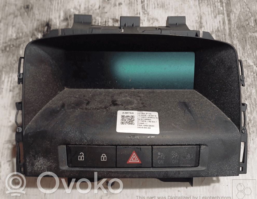Opel Astra J Screen/display/small screen 