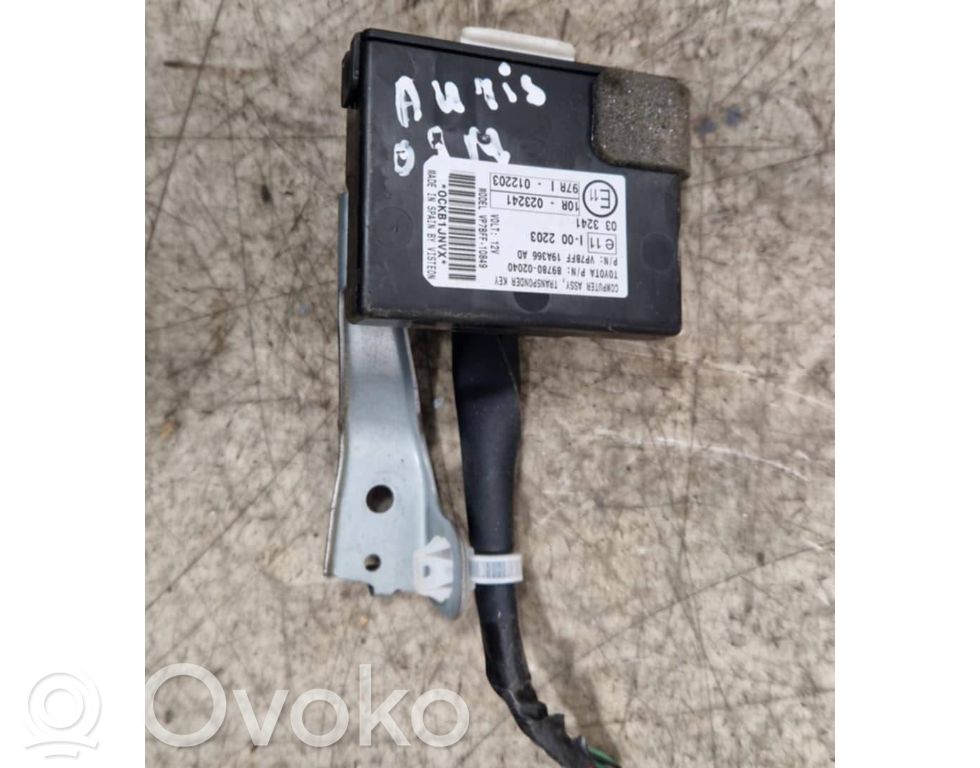 Toyota Auris 150 Moduł / Sterownik immobilizera 