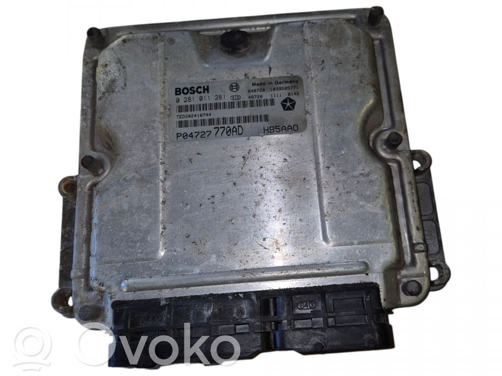 Engine control unit/module   P04727770AD,0281011281