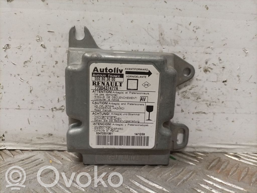 Centralina/modulo airbag   550803600,7700437477A