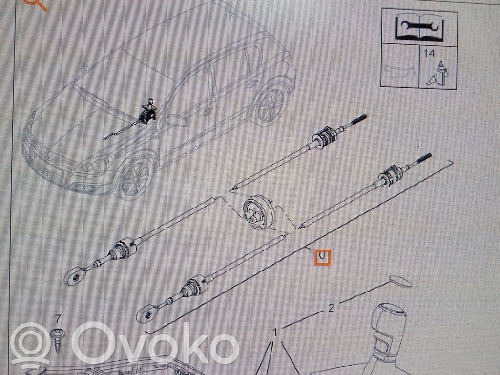 Opel Astra G Gear shift cable linkage 