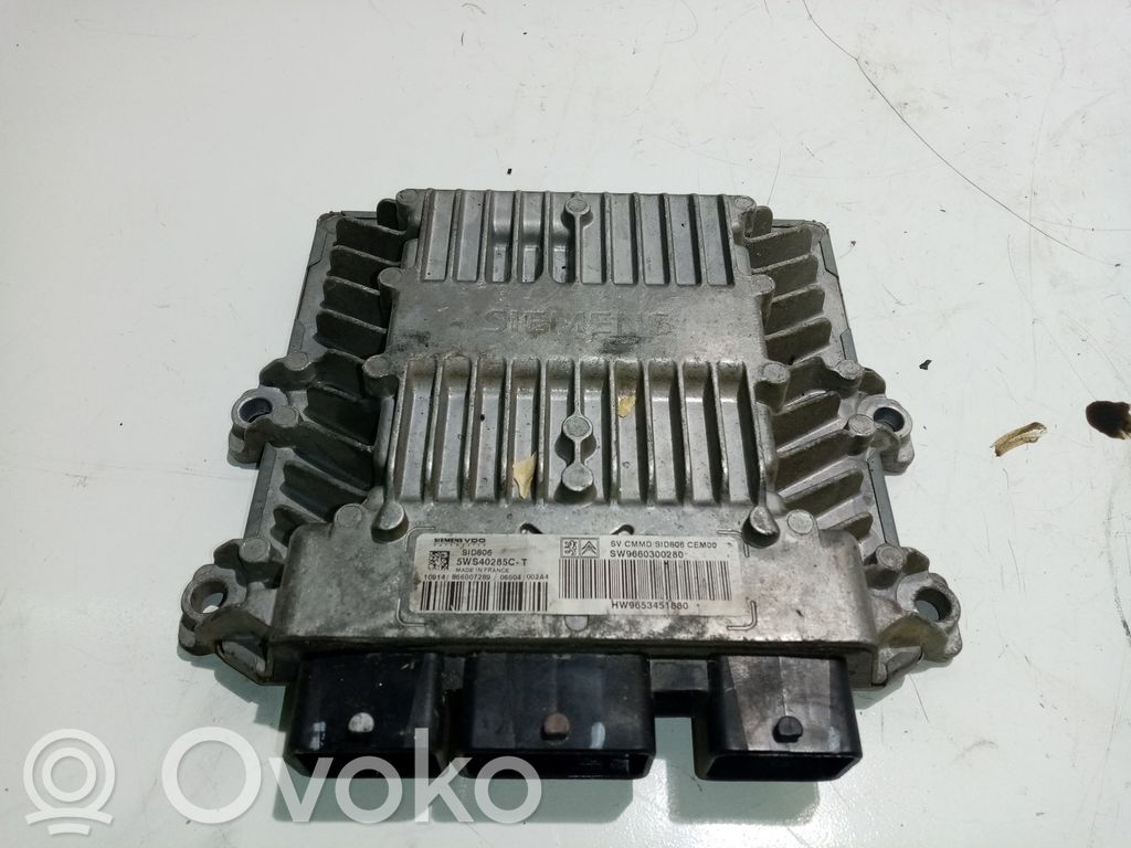 Unidad de control/módulo del motor   SW9660300280,HW9653451880,5WS40285CT