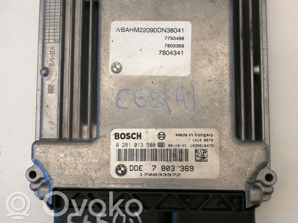 BMW 7 E65 E66 Engine control unit/module 