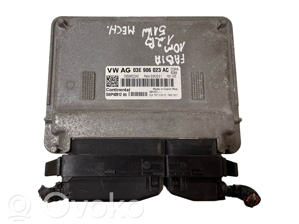 Engine control unit/module   03E906023AC,5WP4091205,5WP40912