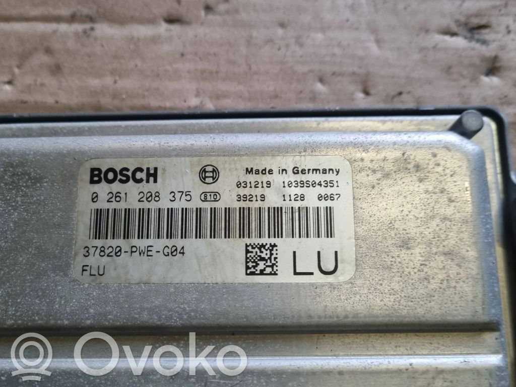 Engine control unit/module   37820PWEG04,1039S04351,0261208375