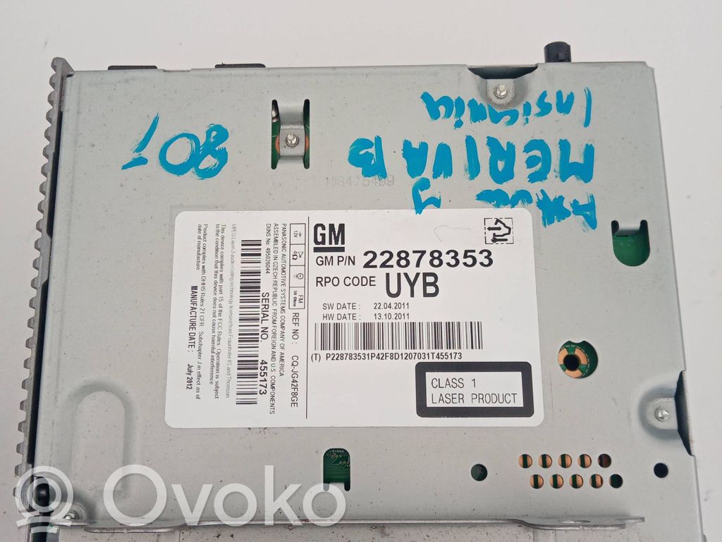 Opel Meriva B HiFi Audio sound control unit 