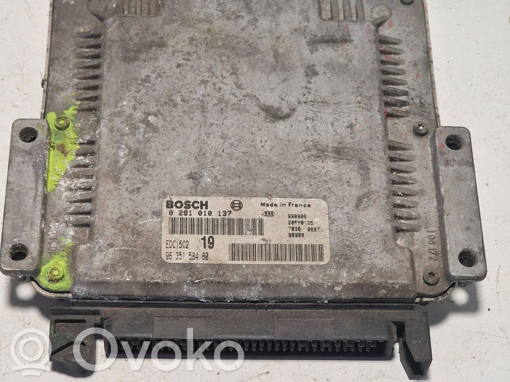 Engine control unit/module   9635158480,EDC15C2,0281010137