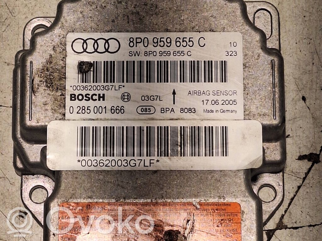 Airbag control unit/module   8P0959655C,0285001666