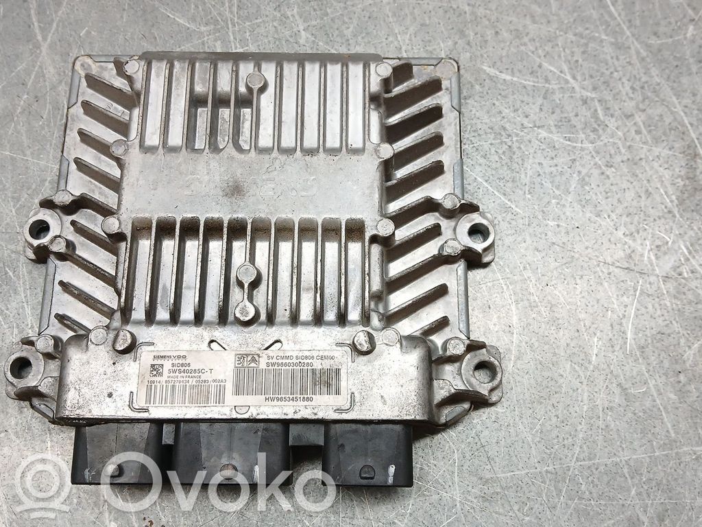 Engine control unit/module   5WS40285CT,SW9660300280,HW9653451880
