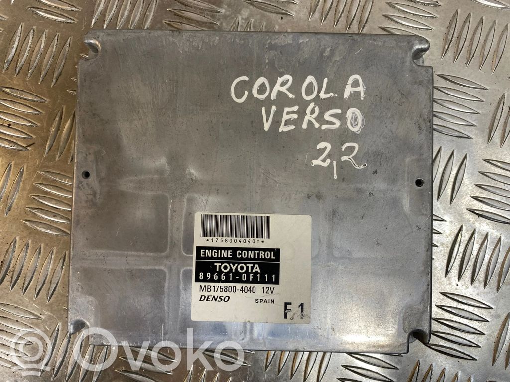 Toyota Corolla Verso AR10 Engine control unit/module 