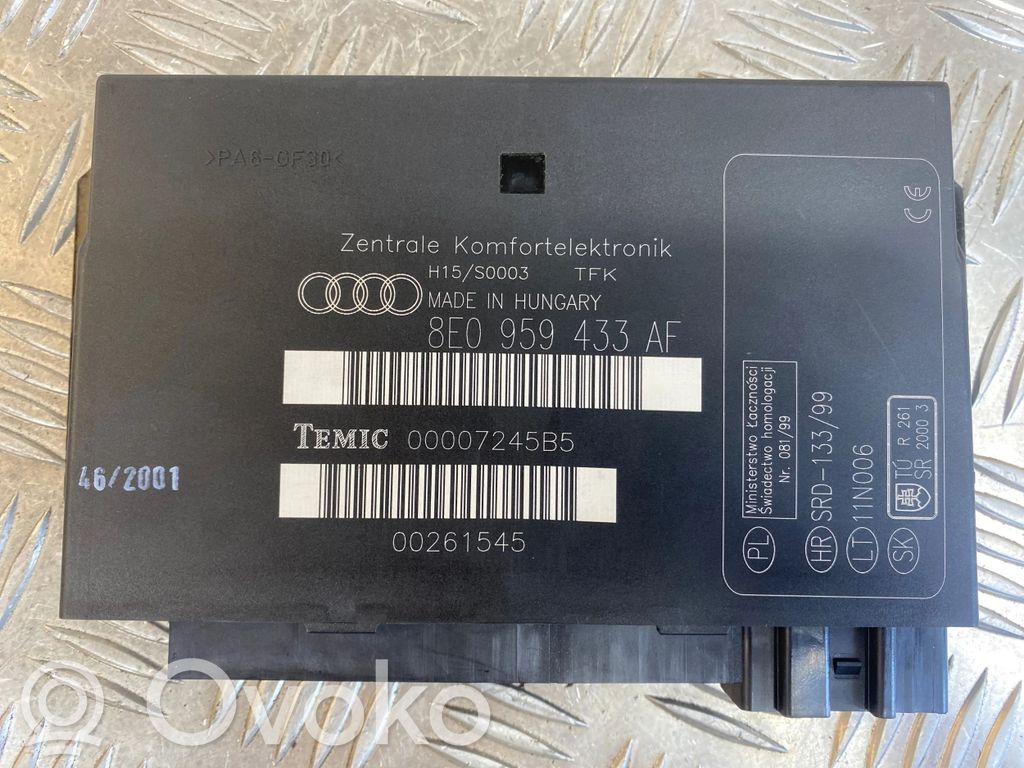 Audi A4 S4 B6 8E 8H Komforto modulis 