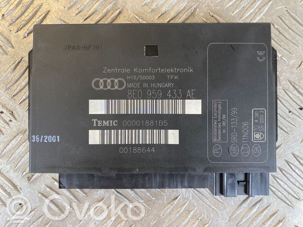 Audi A4 S4 B6 8E 8H Mukavuusmoduuli 