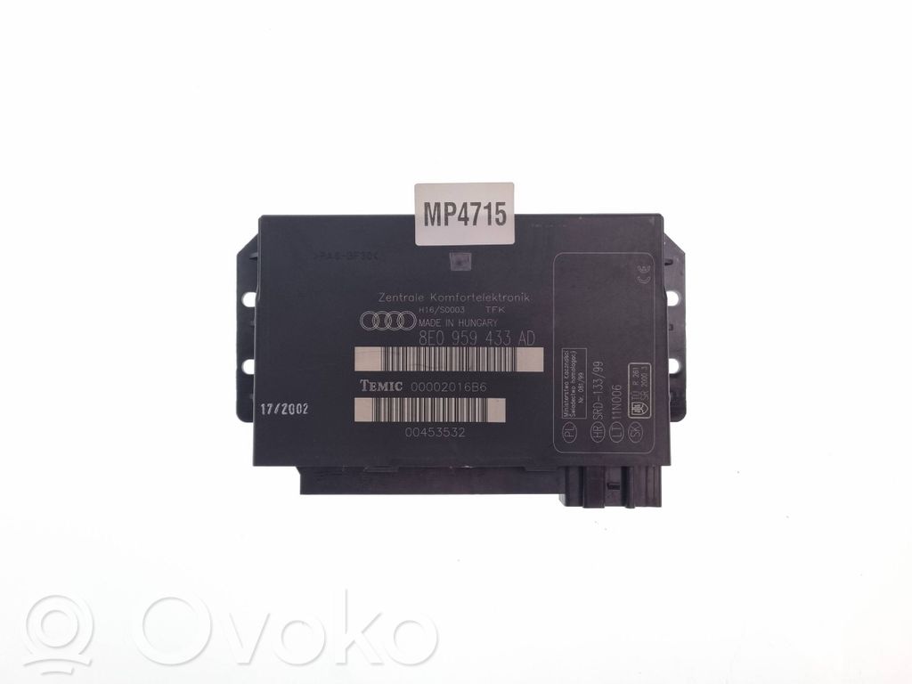 Audi A4 S4 B6 8E 8H Mukavuusmoduuli 
