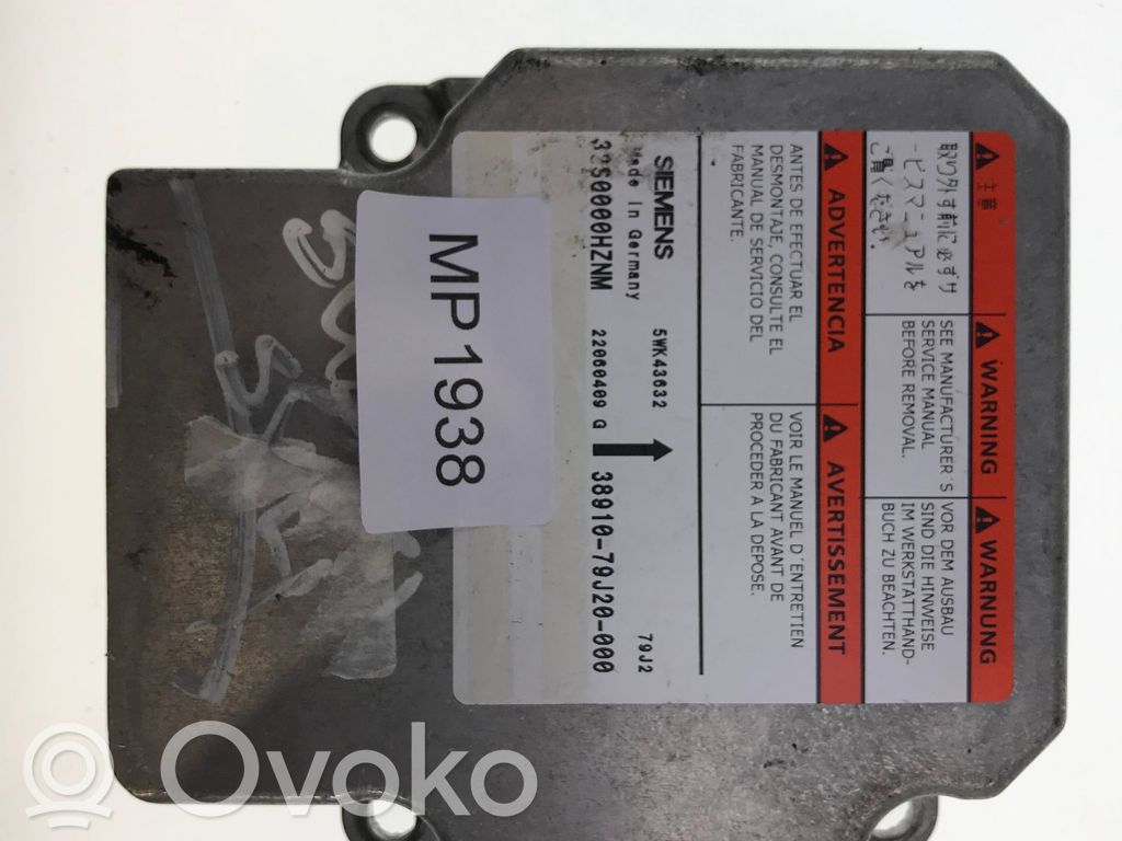 Sterownik / Moduł Airbag   5WK43632,38S0000HZNM,22060409G,3891079J20000