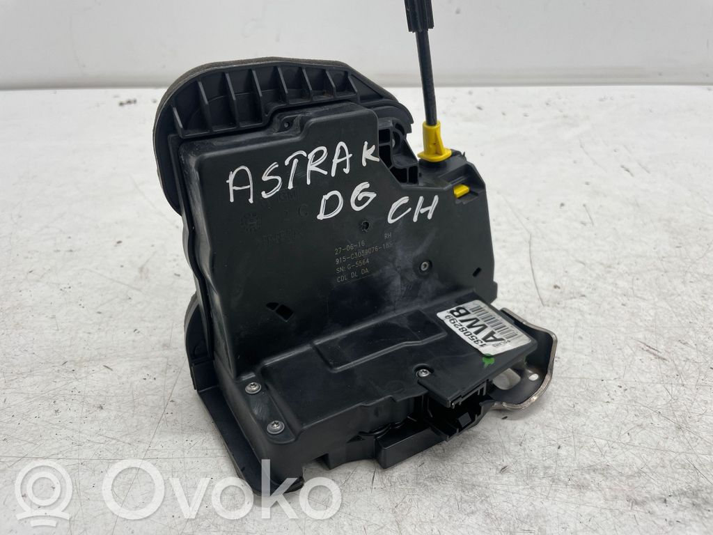 Opel Astra K Takaoven lukko 