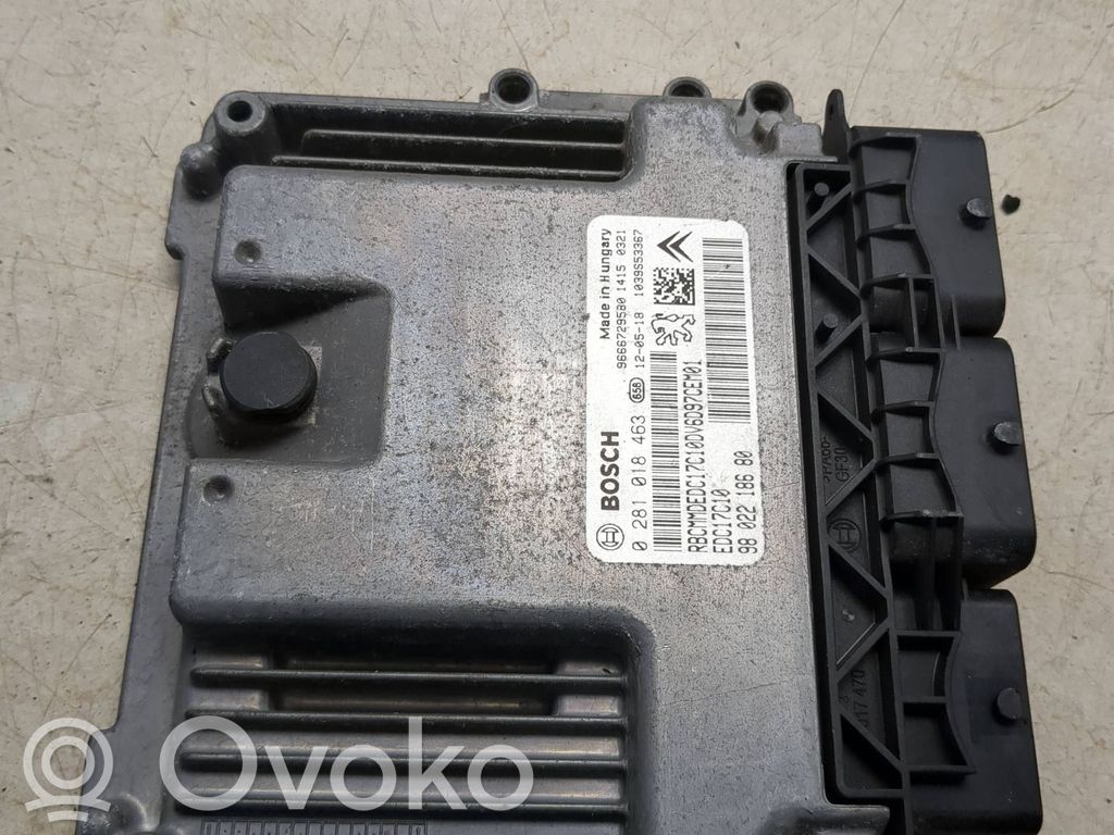 Engine control unit/module   9666729580,9802218680,0281018463