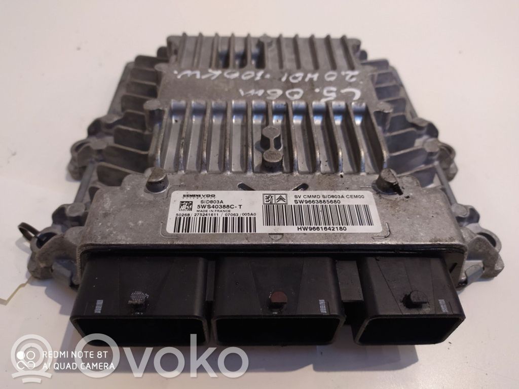 Engine control unit/module   5WS40388CT,SW9663885680,HW9661642180