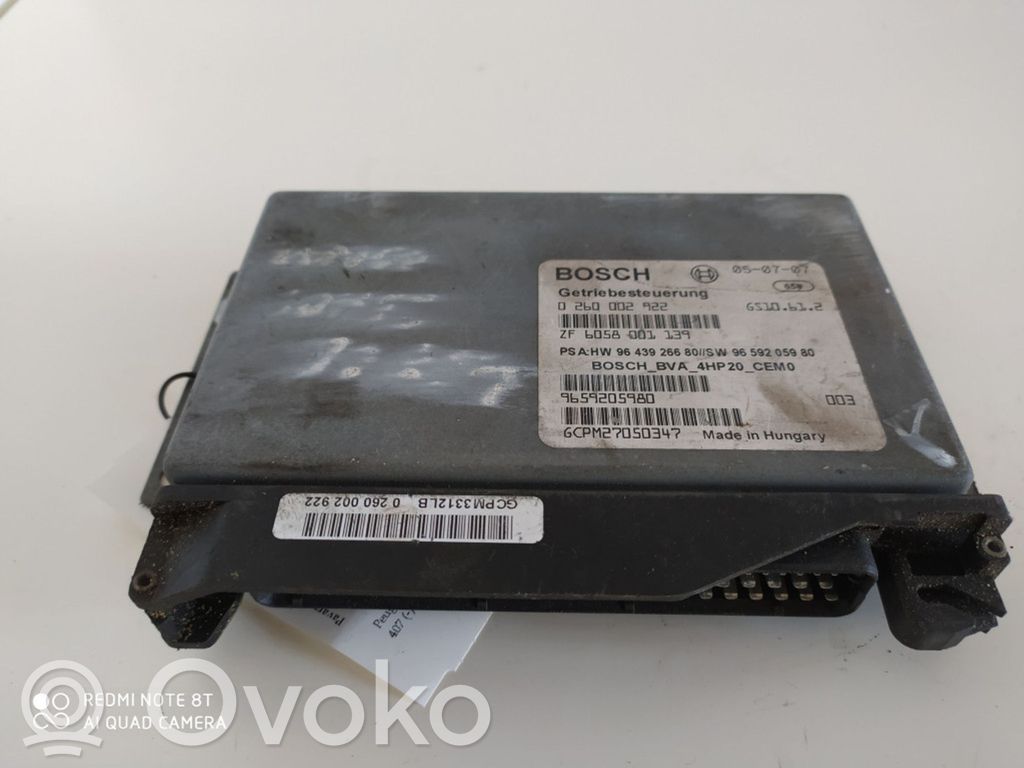 Peugeot 407 Gearbox control unit/module 