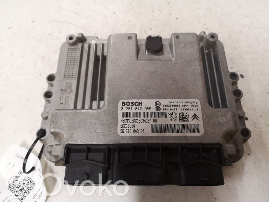 Engine control unit/module   0281012985,9661204380,9653958980