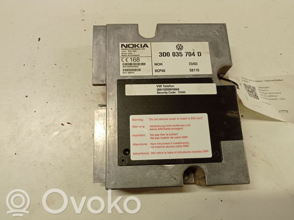 Volkswagen Phaeton Phone control unit/module 