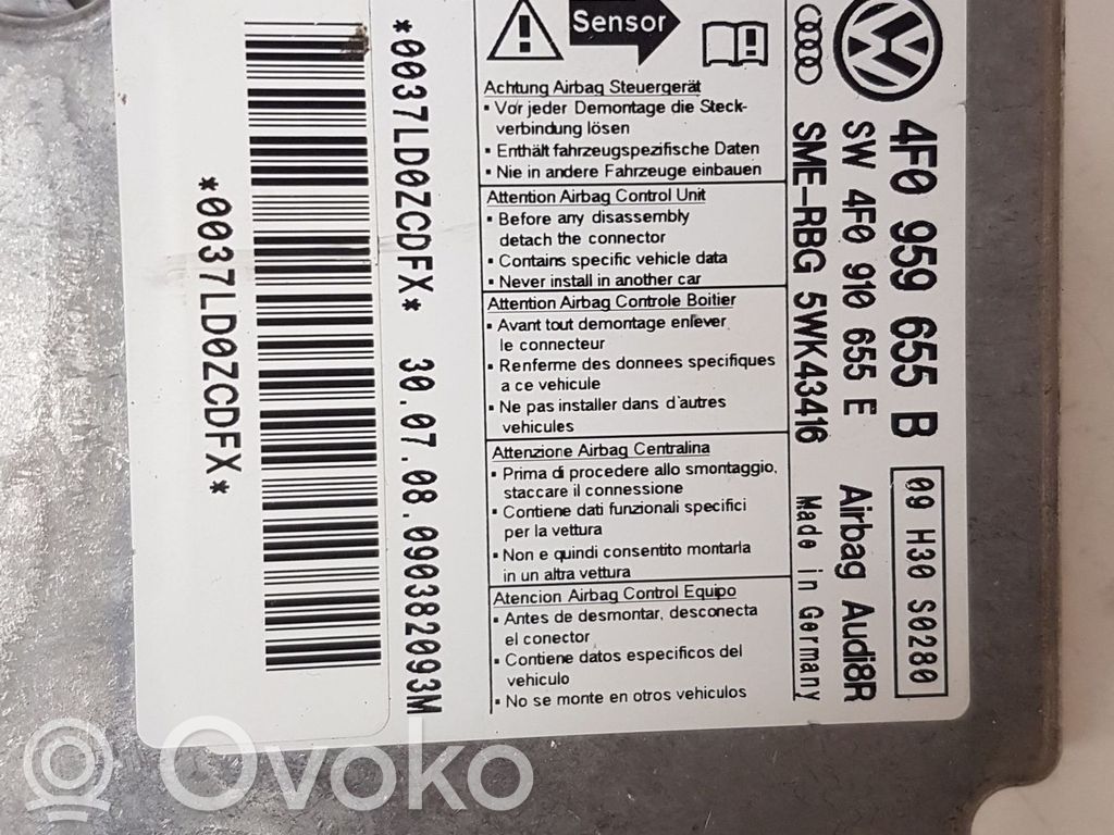 Audi A6 S6 C6 4F Sterownik / Moduł Airbag 