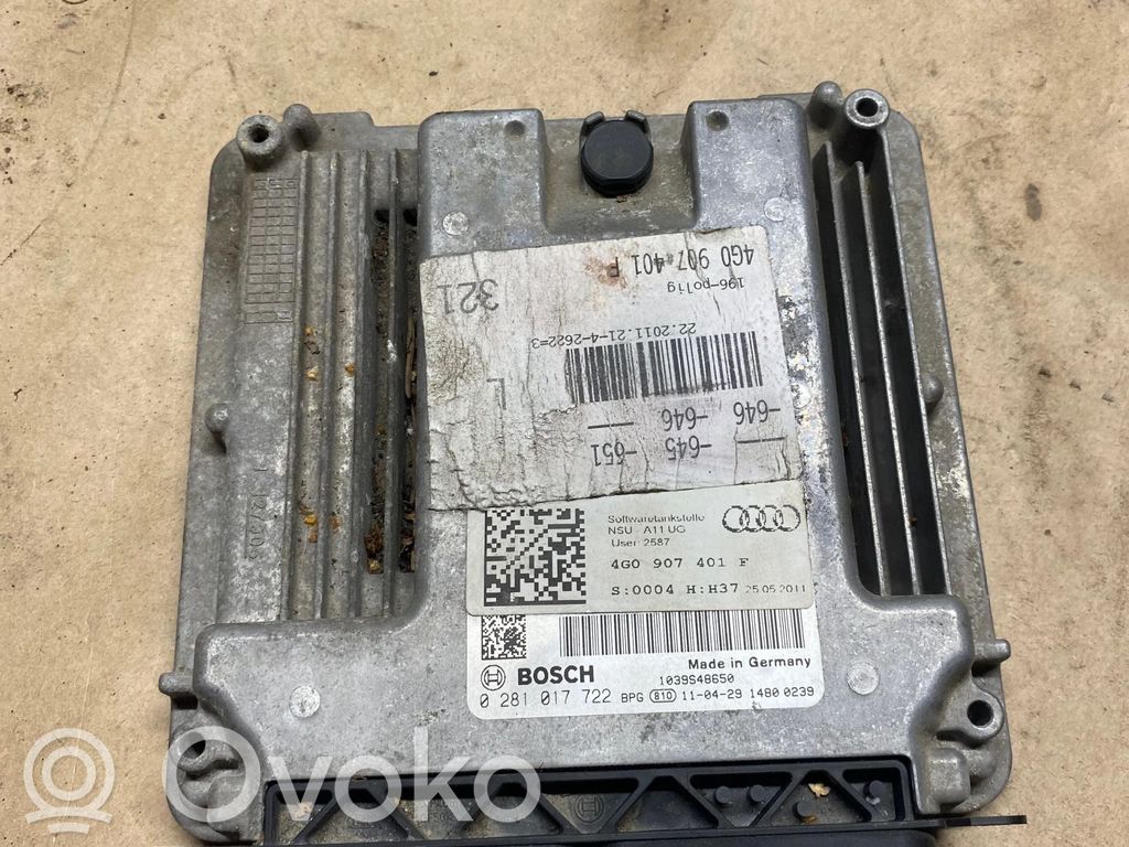 Engine control unit/module   4G0907401F,0281017722,T0MZ06091