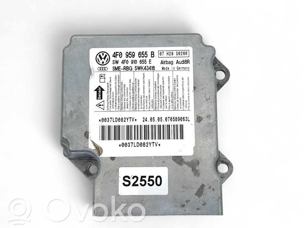 Audi A6 S6 C6 4F Centralina/modulo airbag 