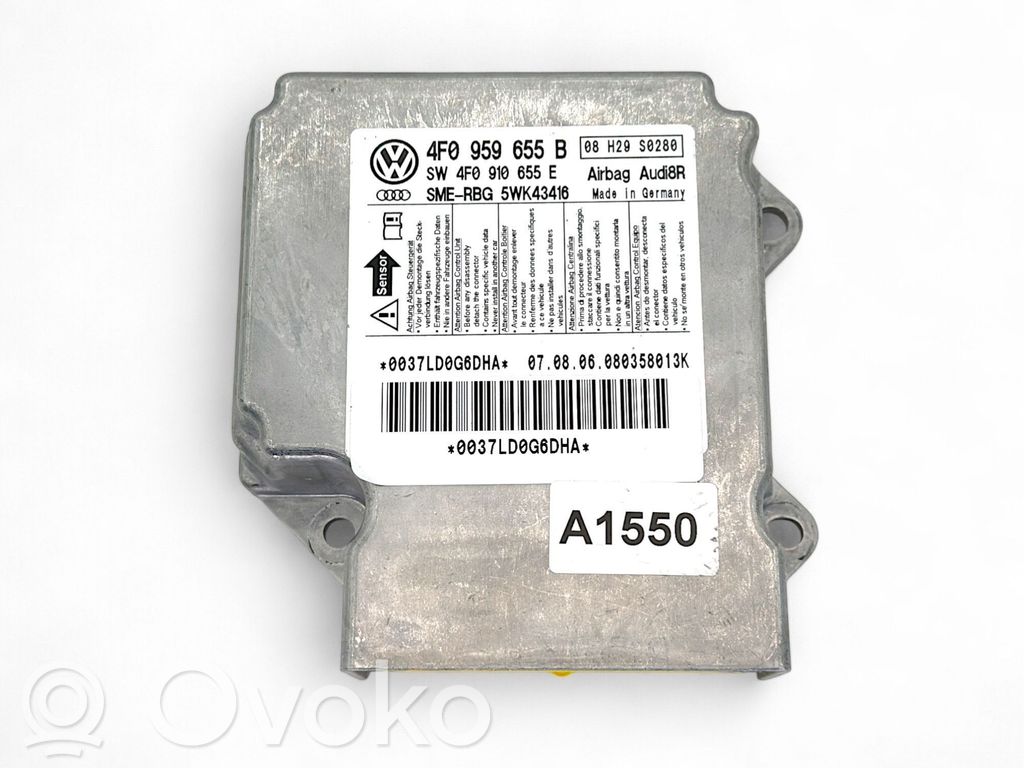 Audi A6 S6 C6 4F Centralina/modulo airbag 