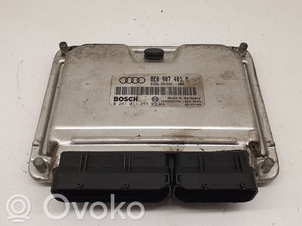Engine control unit/module ECU   8E0907401M,0281011255